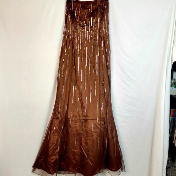 Niki Livas Vintage 90s Sequin Prom Dress Long Full Flare Formal Gown Women 12 M - Picture 2 of 4